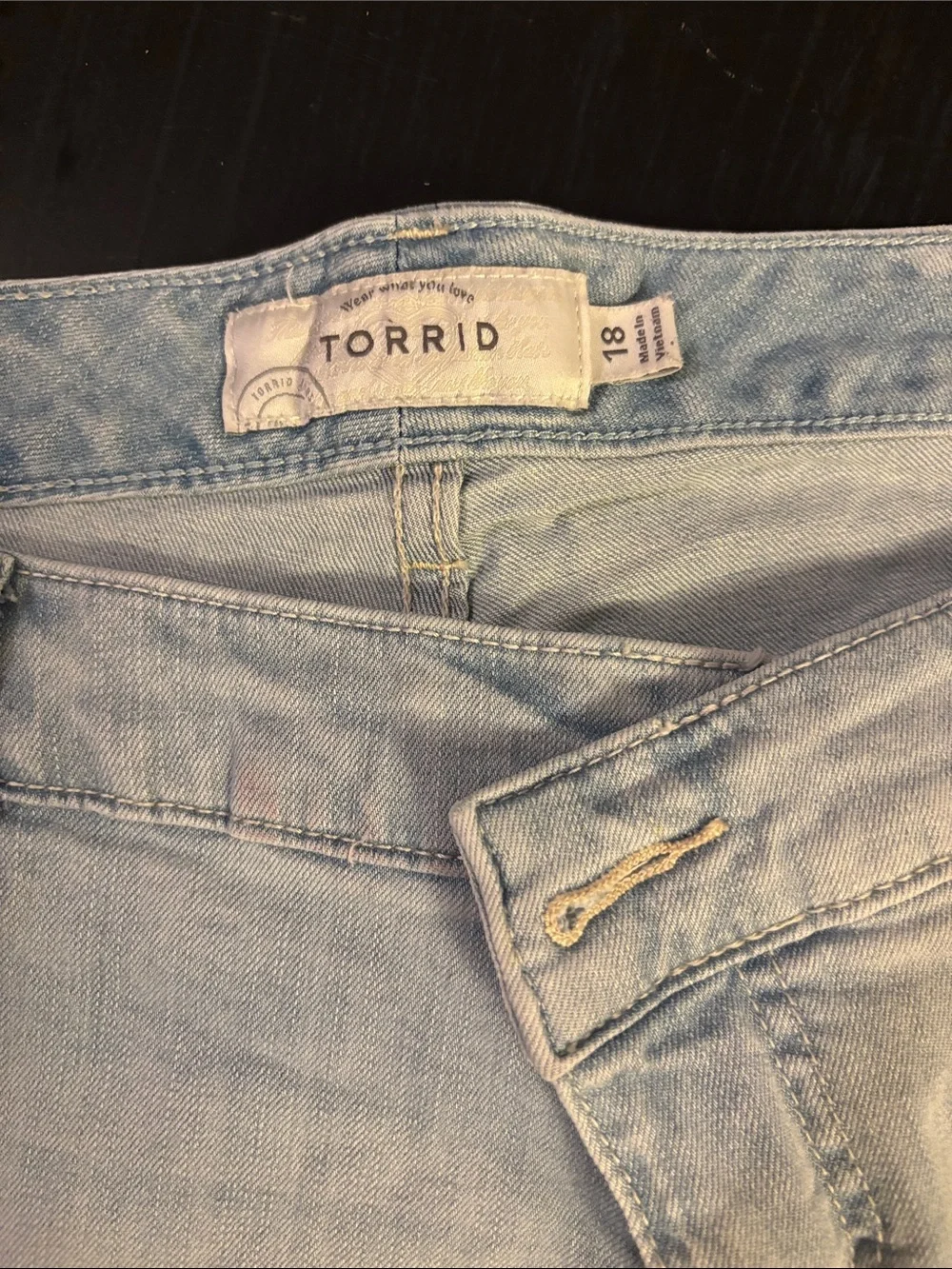 torrid Light Blue Distressed Denim Shorts